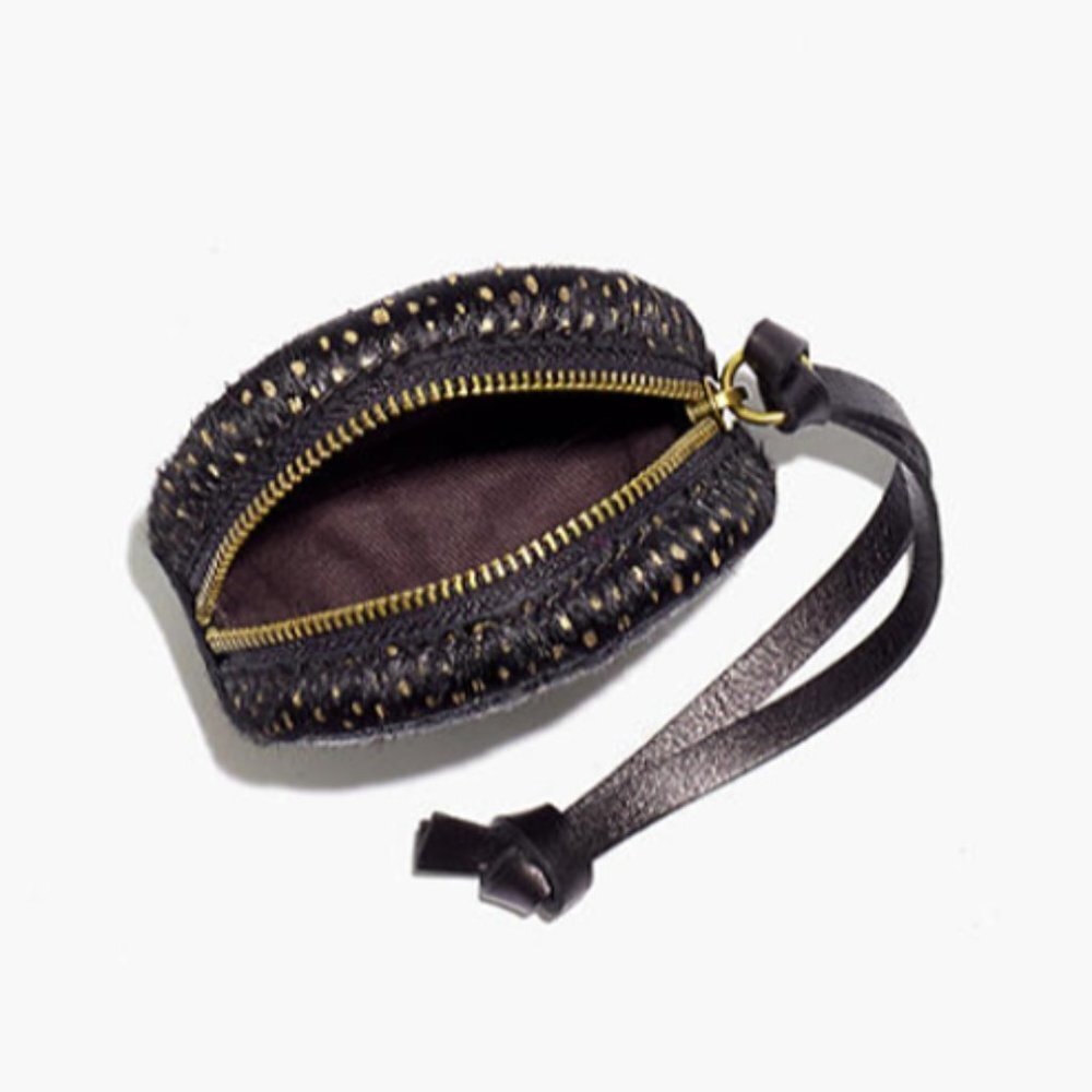 Madewell Metallic Calf Hair Earbud Circle Pouch